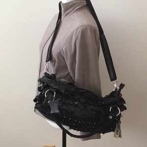 CeeKlein Black Leather Satchel Bag NWT